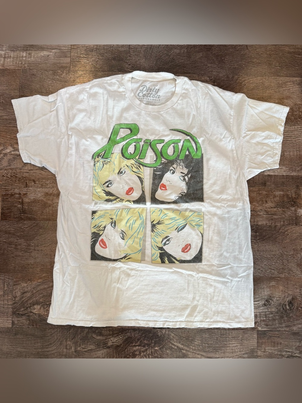 Poison “Look What The Cat Dragged In” Graphic Tee Oversized Large Rock Music